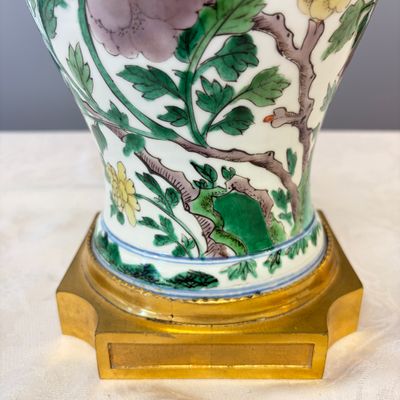 A Chinese famille verte gilt-bronze-mounted 'Yenyen' vase with pheasants — photo 17