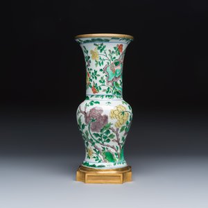 A Chinese famille verte gilt-bronze-mounted 'Yenyen' vase with pheasants — photo 5