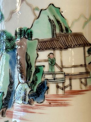 A Chinese famille verte 'gu' vase with narrative design, 19th C. — foto 13