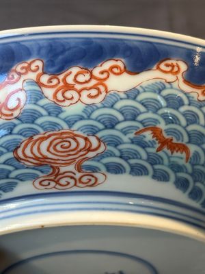 A Chinese famille verte 'Hai Wu Tian Chou 海屋添筹' plate, Yongzheng mark, 19th C. — foto 12