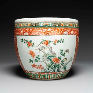 A Chinese famille verte jardiniere, 19th C. — photo 1