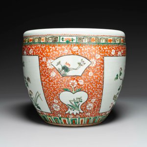 A Chinese famille verte jardiniere, 19th C. — photo 2