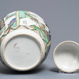 A Chinese famille verte Kangxi-style jar and cover, 19th C. — 照片 6