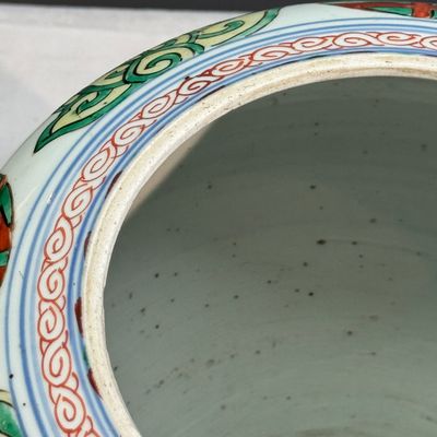 A Chinese famille verte 'Lotus and Shou' vase — photo 14
