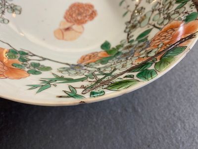 A Chinese famille verte 'magpies and prunus' bowl, Kangxi — photo 10