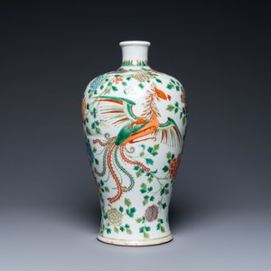 A Chinese famille verte 'meiping' vase with phoenixes, 19th C. — 照片 3