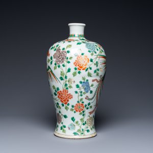 A Chinese famille verte 'meiping' vase with phoenixes, 19th C. — 照片 4