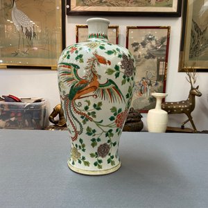 A Chinese famille verte 'meiping' vase with phoenixes, 19th C. — 照片 8