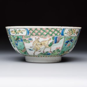 A Chinese famille verte 'Mythical Beasts' bowl, Lu Yi Tang 菉漪堂 mark, Kangxi — 照片 3