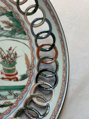 A Chinese famille verte octagonal plate and a 'reticulated border' plate, Kangxi — photo 14