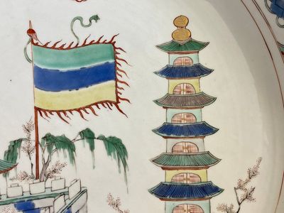 A Chinese famille verte ‘pagoda’ dish, Kangxi — photo 4