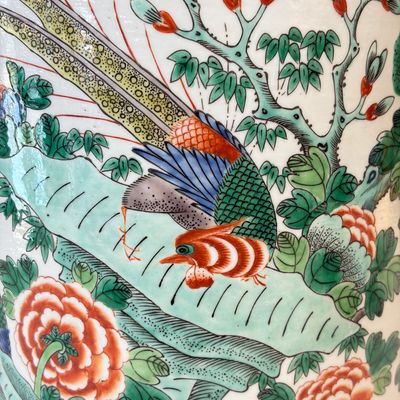 A Chinese famille verte 'Pheasants among Flowering branches' vase — photo 4