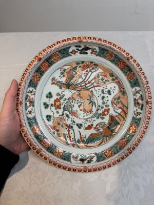 A Chinese famille verte 'phoenixes' dish, Kangxi — photo 2