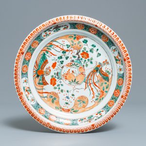 A Chinese famille verte 'phoenixes' dish, Kangxi — photo 1