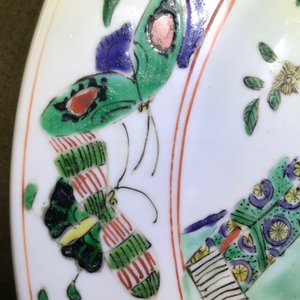 A Chinese famille verte plate with a lady and her cat, Kangxi — photo 5
