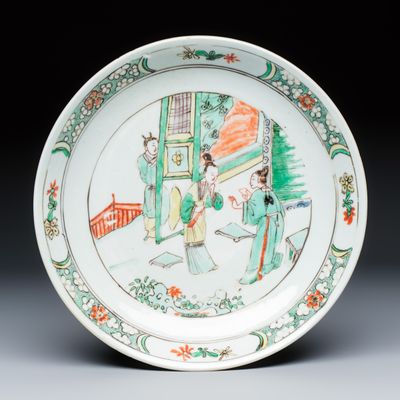 A Chinese famille verte plate, Kangxi