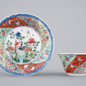 Une tasse et soucoupe en porcelaine de Chine famille verte, Kangxi, ca. 1700 — photo 1
