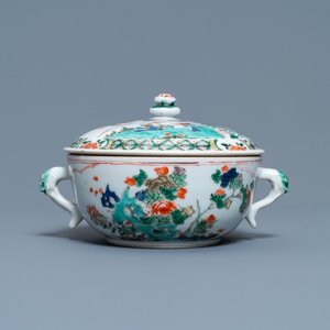 A Chinese famille verte porringer bowl and cover, Kangxi — photo 4