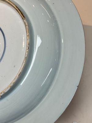 A Chinese famille verte powder-blue-ground 'landscape' dish, Kangxi — 照片 19