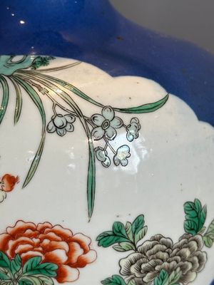 A Chinese famille verte powder blue-ground vase mounted as lamp, 19th C. — photo 13