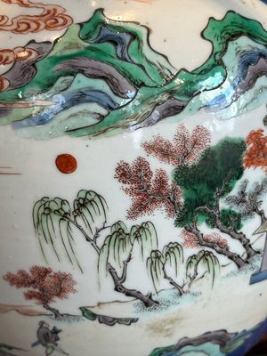 A Chinese famille verte powder blue-ground vase mounted as lamp, 19th C. — photo 17