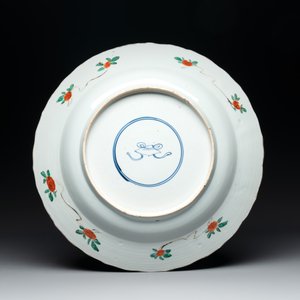 A Chinese famille verte 'river landscape' dish, lozenge mark, Kangxi — photo 2