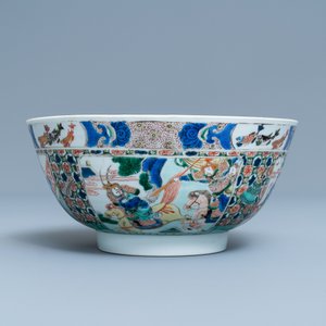 A Chinese famille verte 'Romance of the Western Chamber' bowl, Kangxi — 照片 2