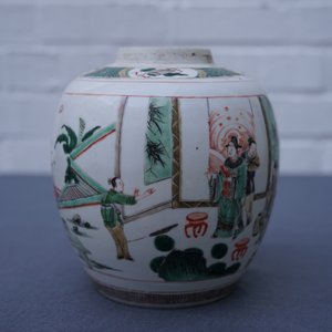 A Chinese famille verte 'Romance of the Western chamber' jar, Kangxi — 照片 14