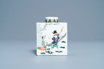 A Chinese famille verte tea caddy, Kangxi