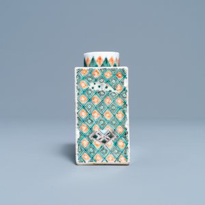 A Chinese famille verte tea caddy, Kangxi — photo 4