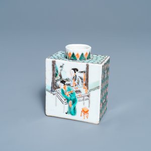 A Chinese famille verte tea caddy, Kangxi — photo 7