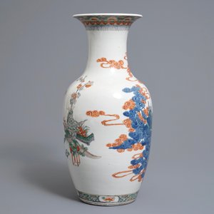 A Chinese famille verte vase and a famille rose bowl, 19th C. — photo 3