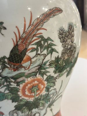 A Chinese famille verte vase and two covered vases, 19th C. — photo 39