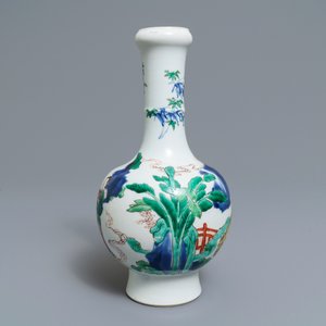 A Chinese famille verte vase, Chenghua mark, Kangxi — photo 3