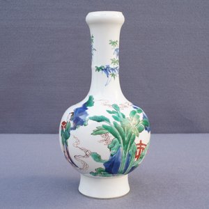 A Chinese famille verte vase, Chenghua mark, Kangxi — photo 10