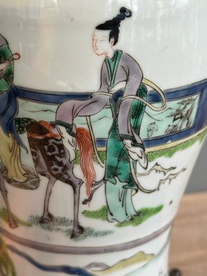 A Chinese famille verte vase mounted as lamp and a famille rose covered tureen, 19th C. — photo 26
