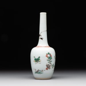 A Chinese famille verte vase with floral design, Kangxi — 照片 2