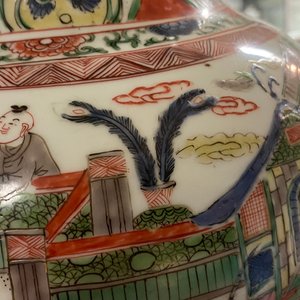 A Chinese famille verte vase with warriors on horseback, Kangxi — 照片 16