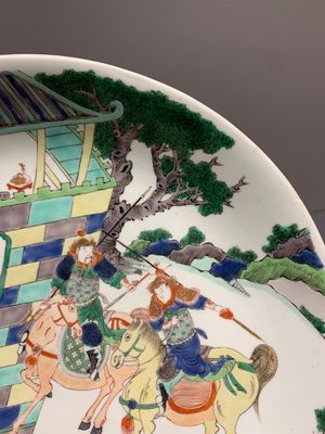 A Chinese famille verte 'warrior' dish, Kangxi — photo 4