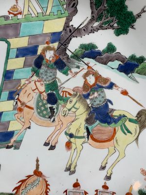 A Chinese famille verte 'warrior' dish, Kangxi — photo 10