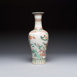 A Chinese famille verte 'Warriors' vase, Kangxi mark, 19th C. — photo 4
