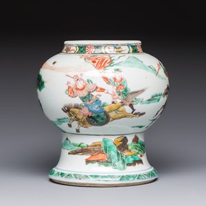 A Chinese famille verte 'Warriors' vase, Kangxi — photo 5