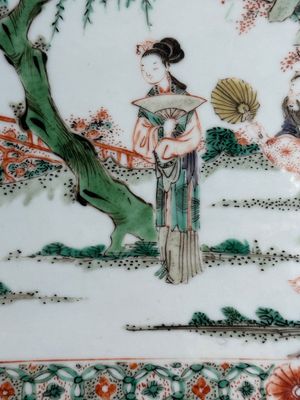 A Chinese famille verte 'Xi Xiang Ji' plaque, Kangxi — photo 4