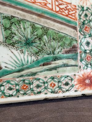 A Chinese famille verte 'Xi Xiang Ji' plaque, Kangxi — photo 6
