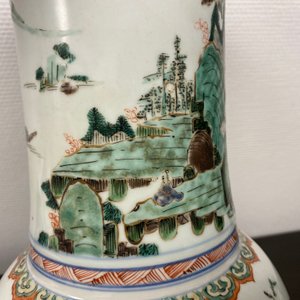A Chinese famille verte 'yenyen' vase with a landscape, Kangxi — 照片 17