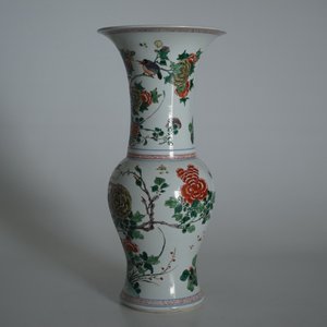 A Chinese famille verte yenyen vase with birds and flowers, Kangxi — 照片 10