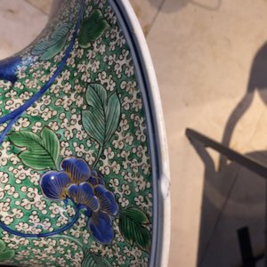 A Chinese famille verte yenyen vase with floral design, Kangxi — 照片 9