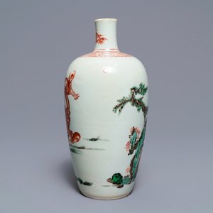 A Chinese famille verte 'Zhong Kui' vase, Kangxi — 照片 2
