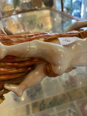 A Chinese faux-bois export porcelain stand with two young boys, Qianlong — 照片 8