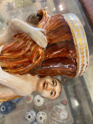 A Chinese faux-bois export porcelain stand with two young boys, Qianlong — 照片 9